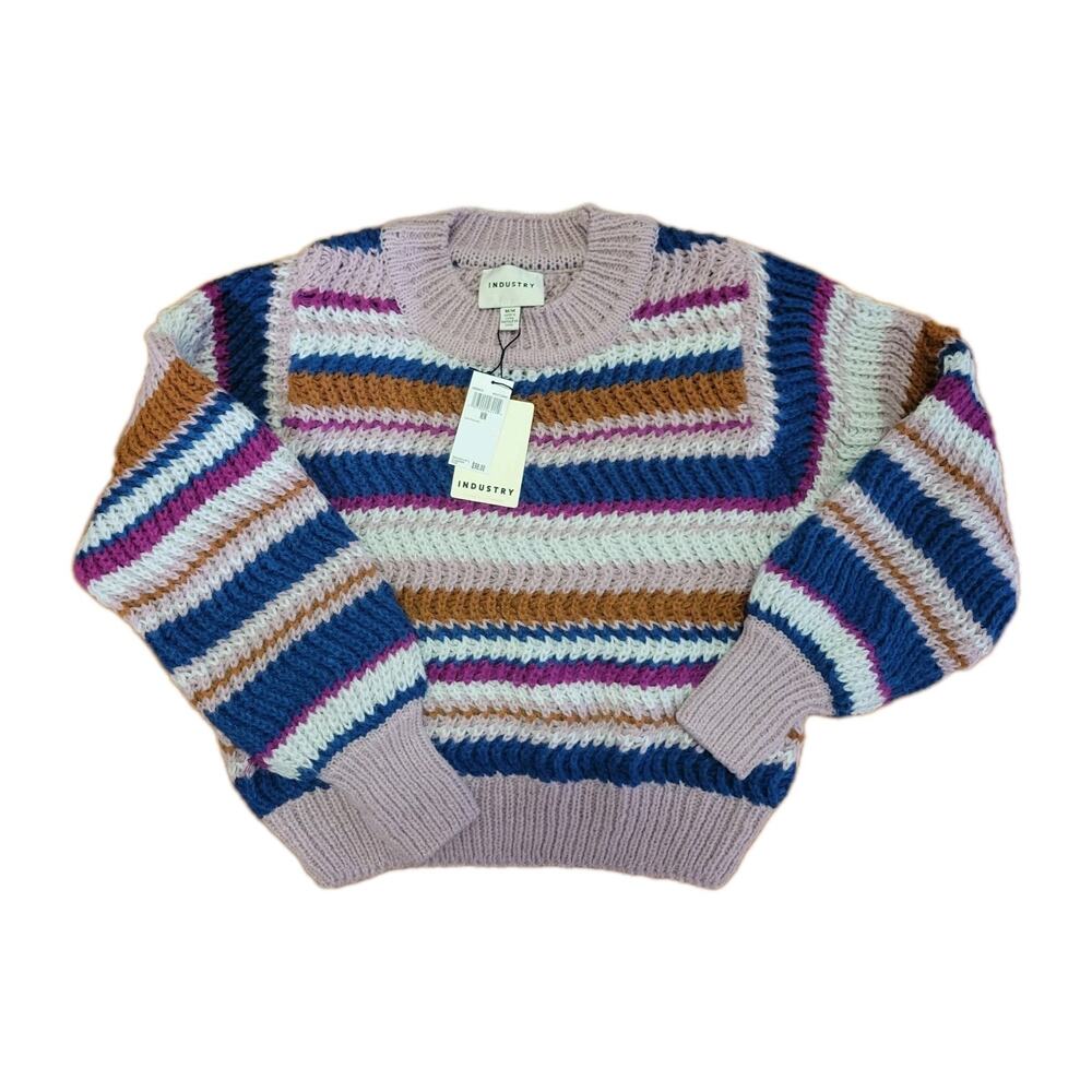 NEW Industry Republic Clothing Sweater Women's Size M Striped Colorful NWT